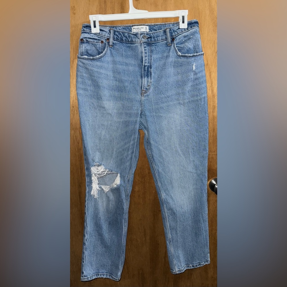 Abercrombie & Fitch Women's Distressed Blue Jeans